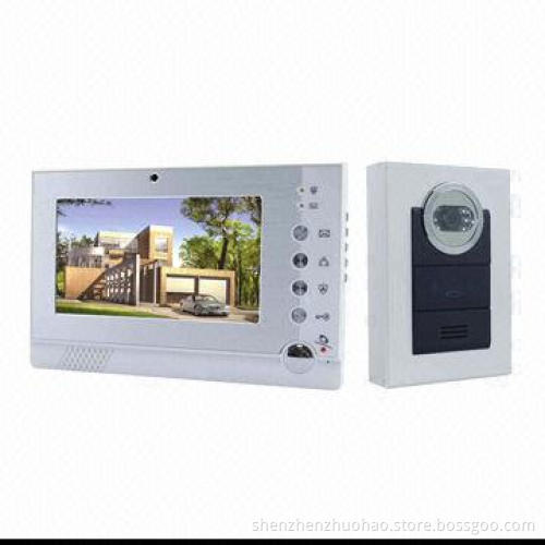 7-inch Wide Angle Video Intercom with Photo and Video Recording Function VDP318+CAM210